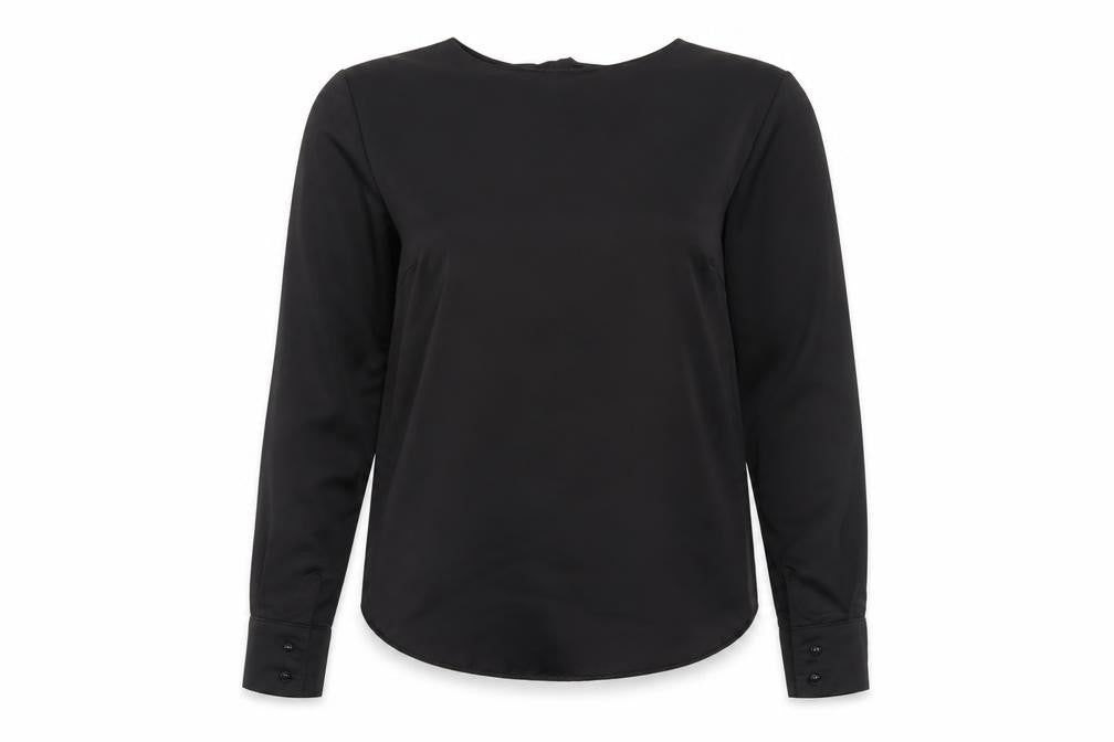 Missguided Womens Black  Satin Basic Blouse Size 8  - Open Back
