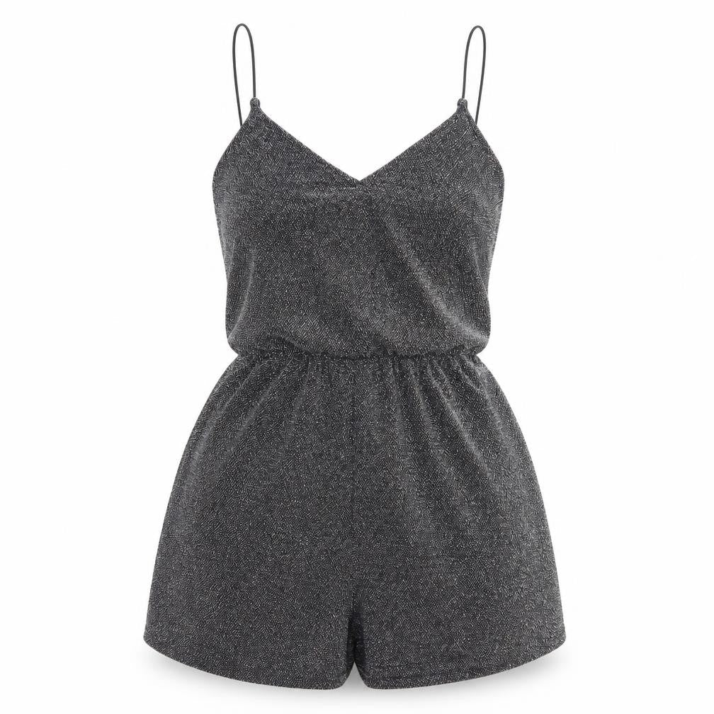 H&M Womens Silver  Jersey Playsuit One-Piece Size 4