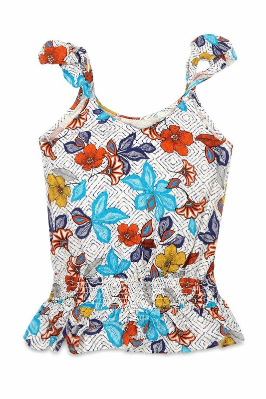 Preworn Womens White Floral Jersey Camisole Tank Size L