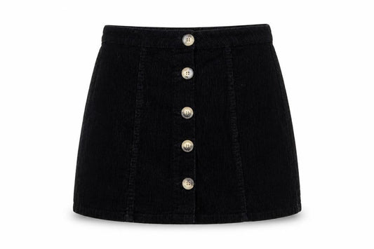 Denim & Co. Womens Black  Corduroy Mini Skirt Size 8