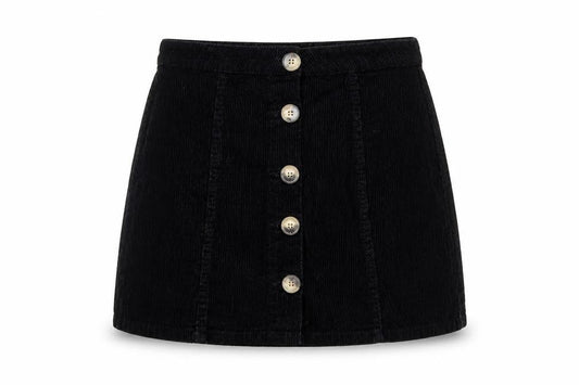 Denim & Co. Womens Black  Corduroy Mini Skirt Size 8