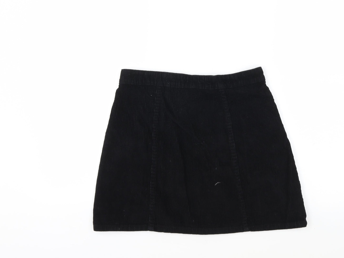 Denim & Co. Womens Black  Corduroy Mini Skirt Size 8