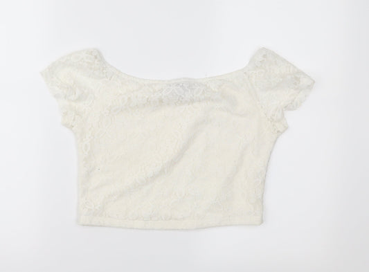 Primark Womens Ivory  Lace Basic Blouse Size 10