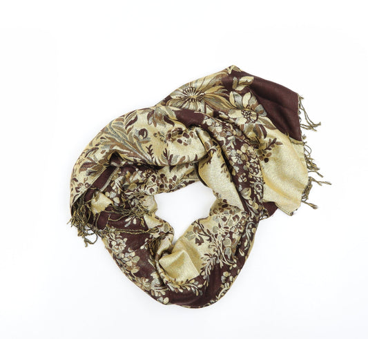 Preworn Womens Brown Floral   Shawl/Wrap