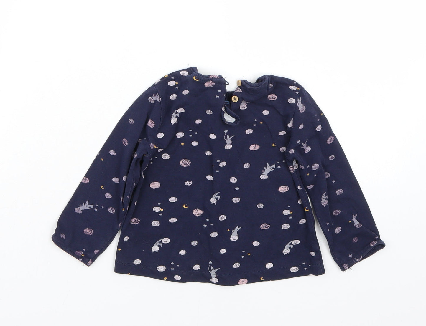 Zara Girls Blue  Rayon Basic T-Shirt Size 12 Months