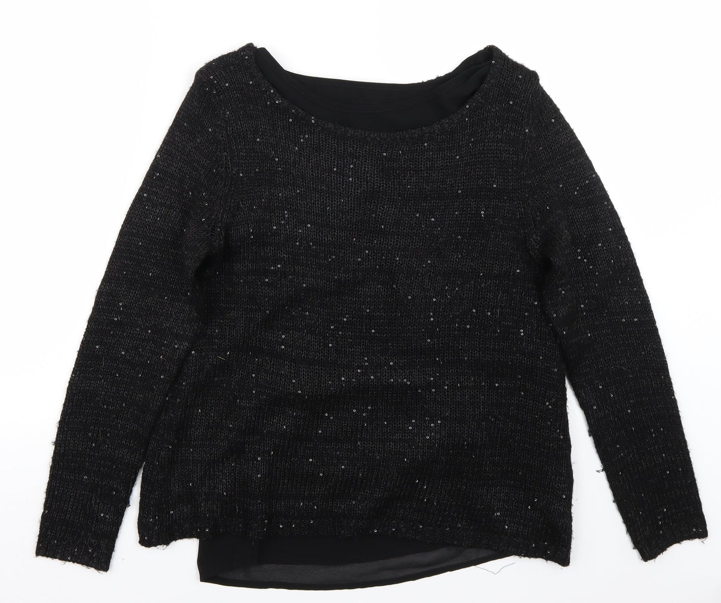 Fransa Womens Black   Pullover Jumper Size S