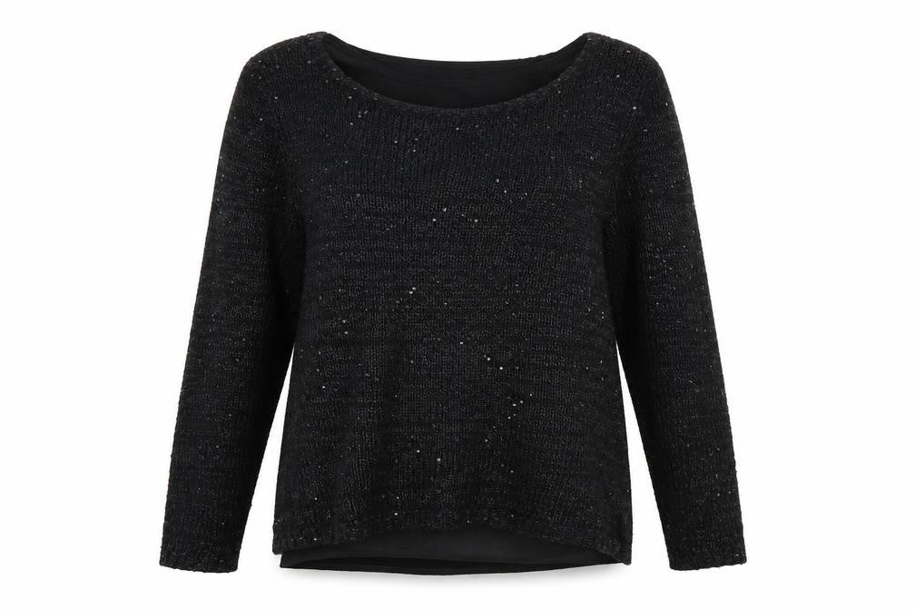 Fransa Womens Black   Pullover Jumper Size S