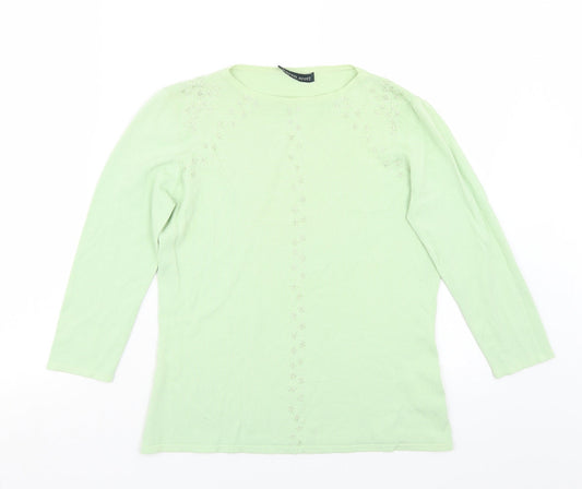 Karen Scott Womens Green   Basic T-Shirt Size S