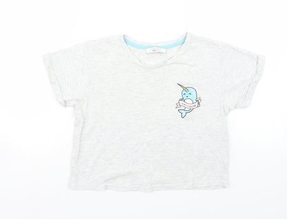 New Look Girls Grey   Basic T-Shirt Size S