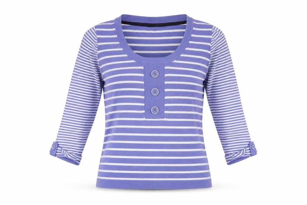DAVID EMANUEL Womens Blue Striped  Pullover Jumper Size 10