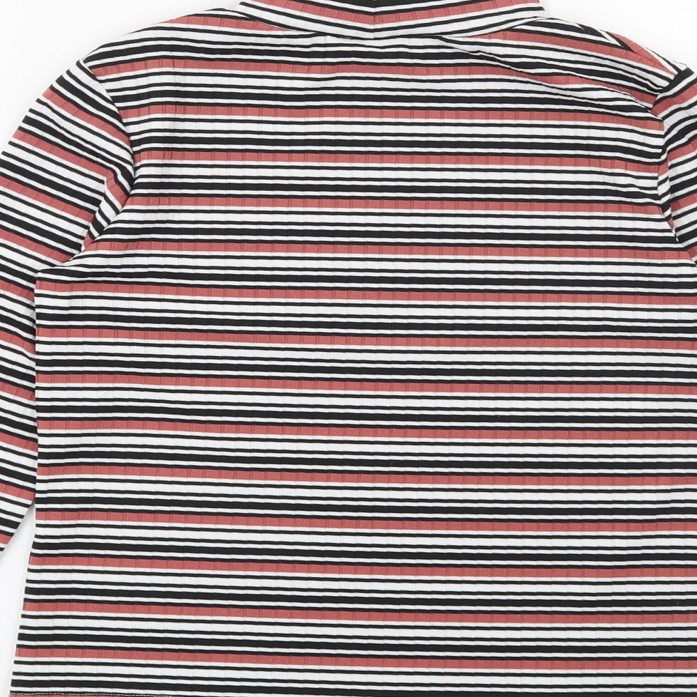 Preworn Girls Red Striped  Basic Blouse Size 12 Years