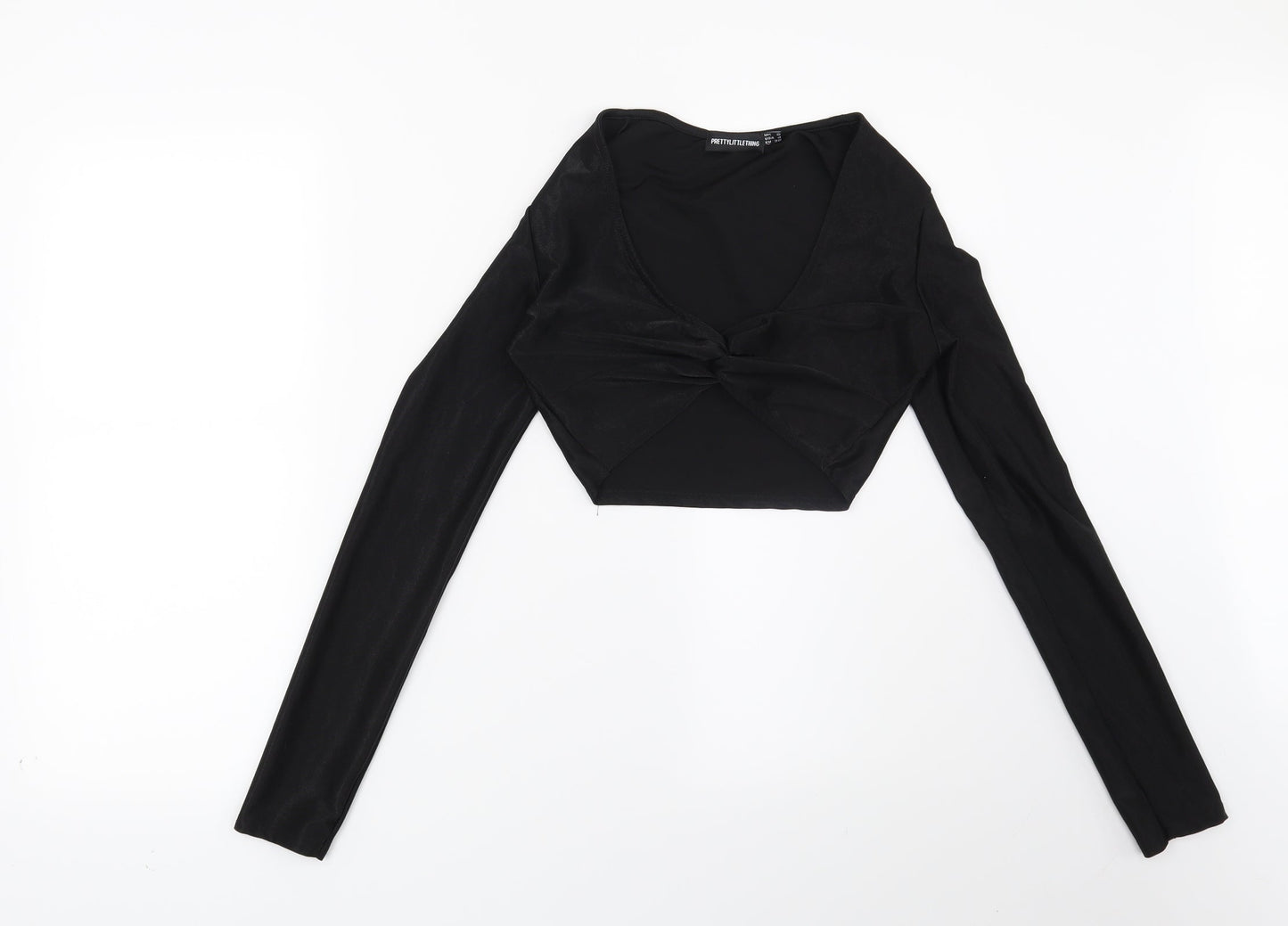 PRETTYLITTLETHING Womens Black   Basic Blouse Size 8