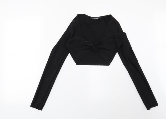 PRETTYLITTLETHING Womens Black   Basic Blouse Size 8