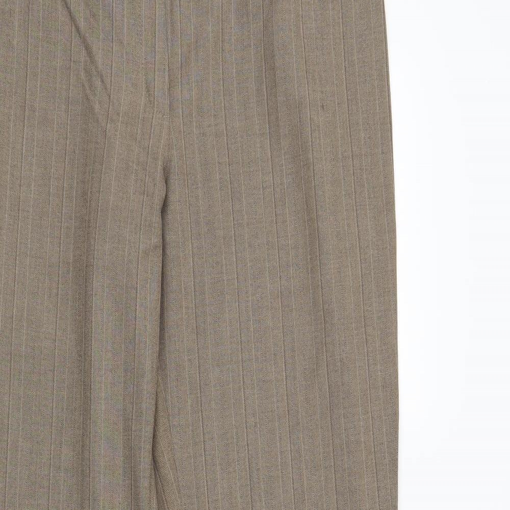 Marks and Spencer Womens Brown Striped  Trousers  Size 14 L28 in