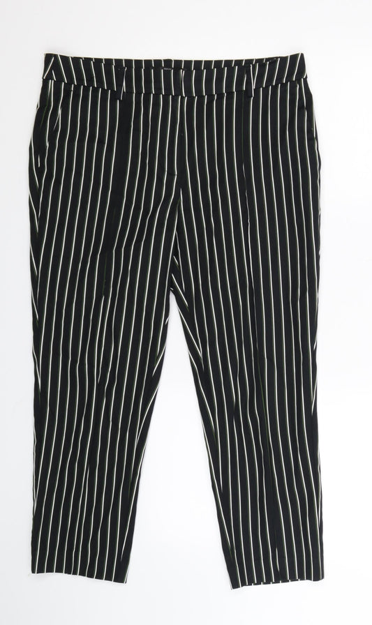 NEXT Womens Blue Striped  Trousers  Size 12 L25 in
