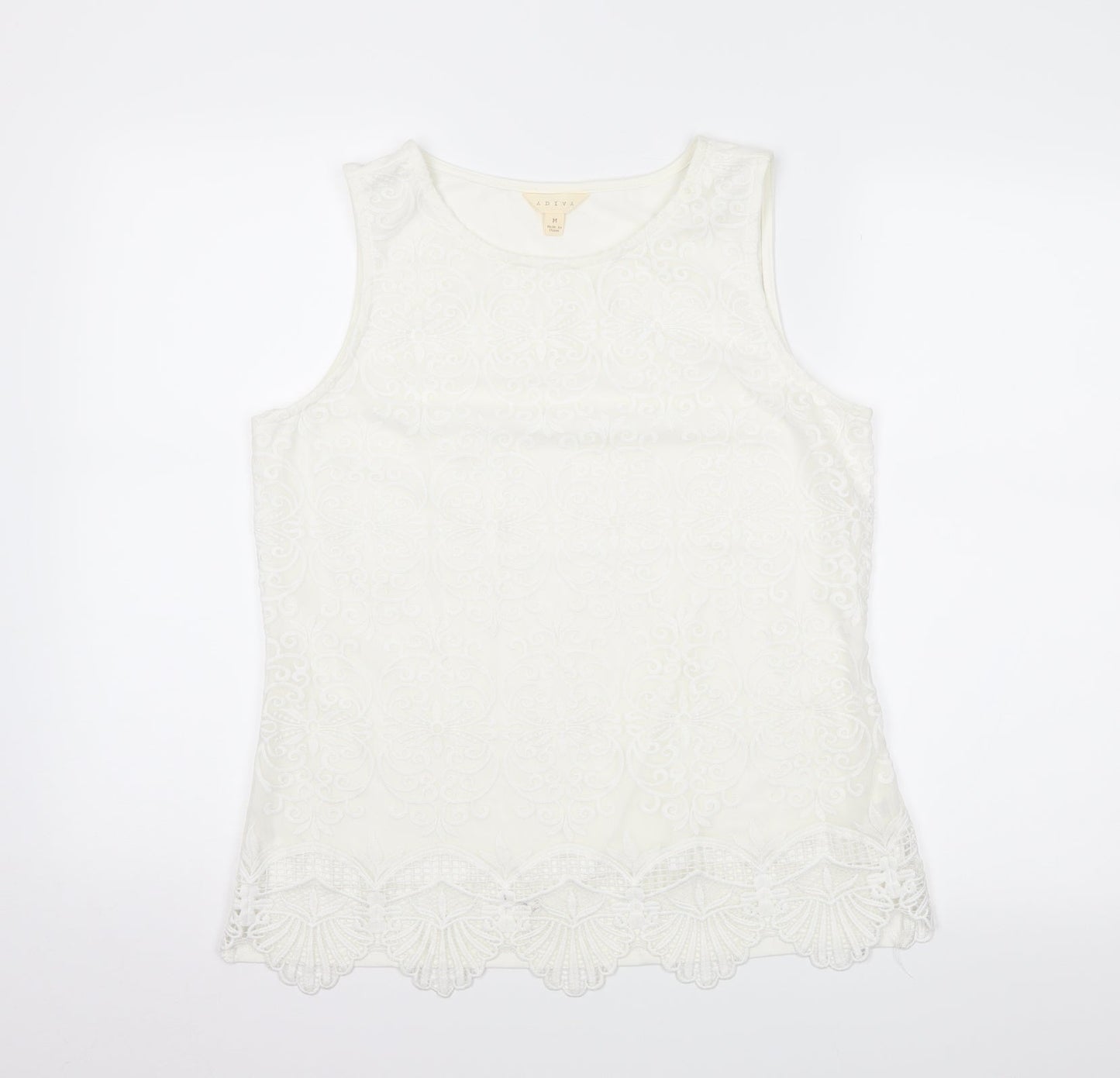 adiva Womens Ivory   Tunic Tank Size M