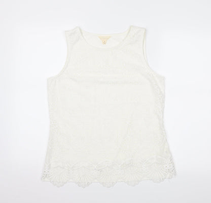 adiva Womens Ivory   Tunic Tank Size M