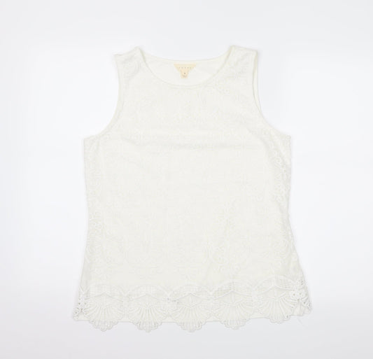 adiva Womens Ivory   Tunic Tank Size M