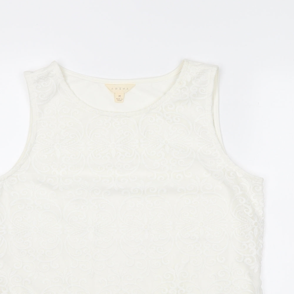 adiva Womens Ivory   Tunic Tank Size M