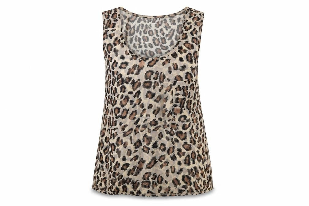 Cameo Rose Womens Brown Animal Print Basic Tank Size 10
