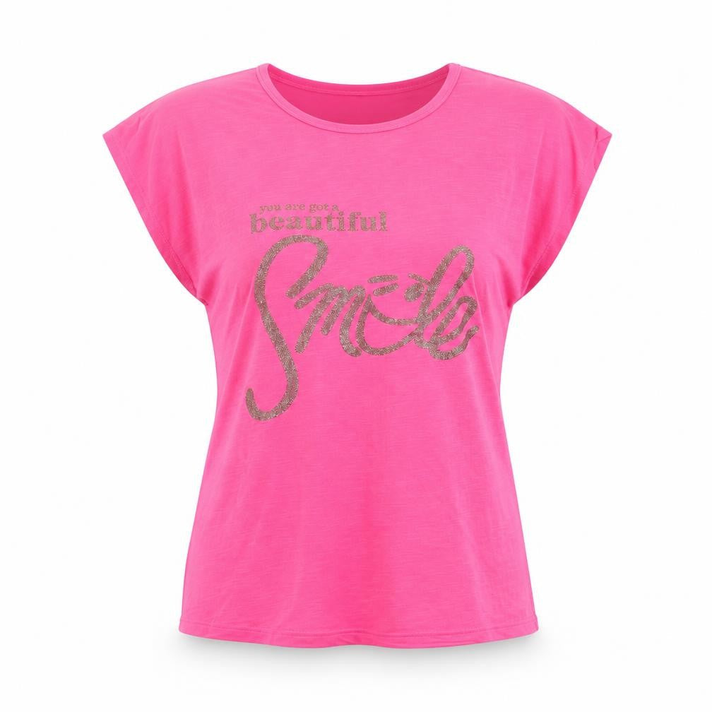 moda trend Womens Pink   Basic T-Shirt Size S