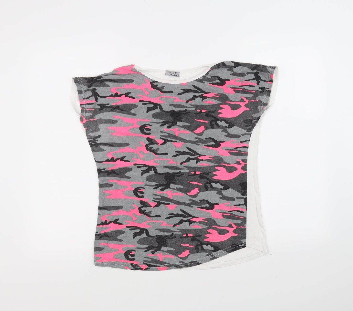 MHY Womens Green Camouflage  Basic T-Shirt Size M