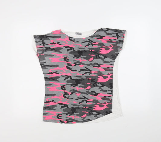 MHY Womens Green Camouflage  Basic T-Shirt Size M