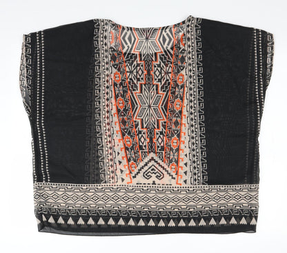 Simply Be Womens Black Geometric  Basic Blouse Size 12