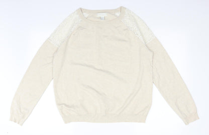Preloved FOREVER 21 Womens Beige   Pullover Jumper Size 20  - lace - Front