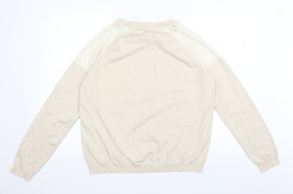 Preloved FOREVER 21 Womens Beige   Pullover Jumper Size 20  - lace - Back