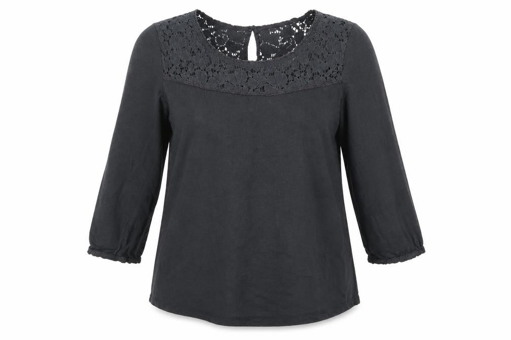 H&M Womens Grey   Basic Blouse Size M  - lace