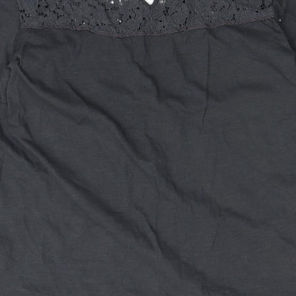 H&M Womens Grey   Basic Blouse Size M  - lace