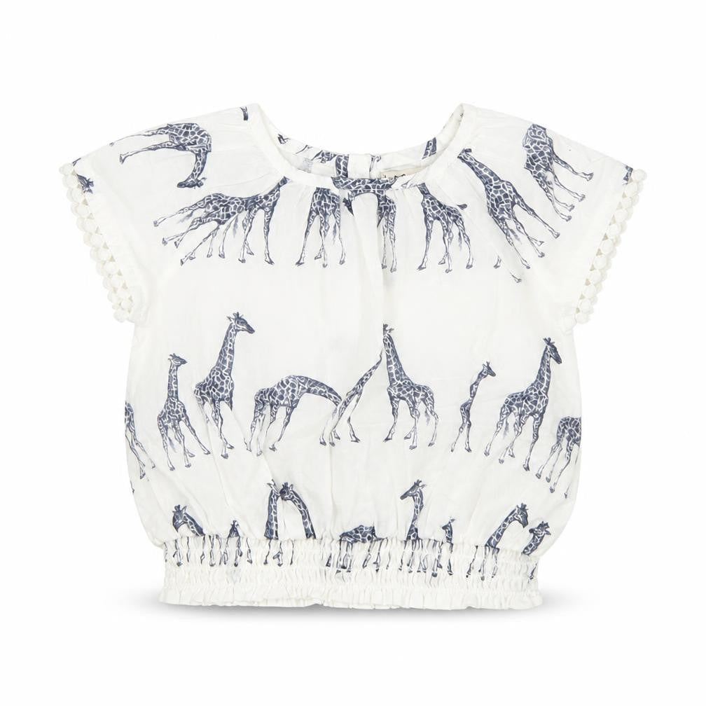 NEXT Girls White   Basic T-Shirt Size 3-6 Months  - Giraffe Print