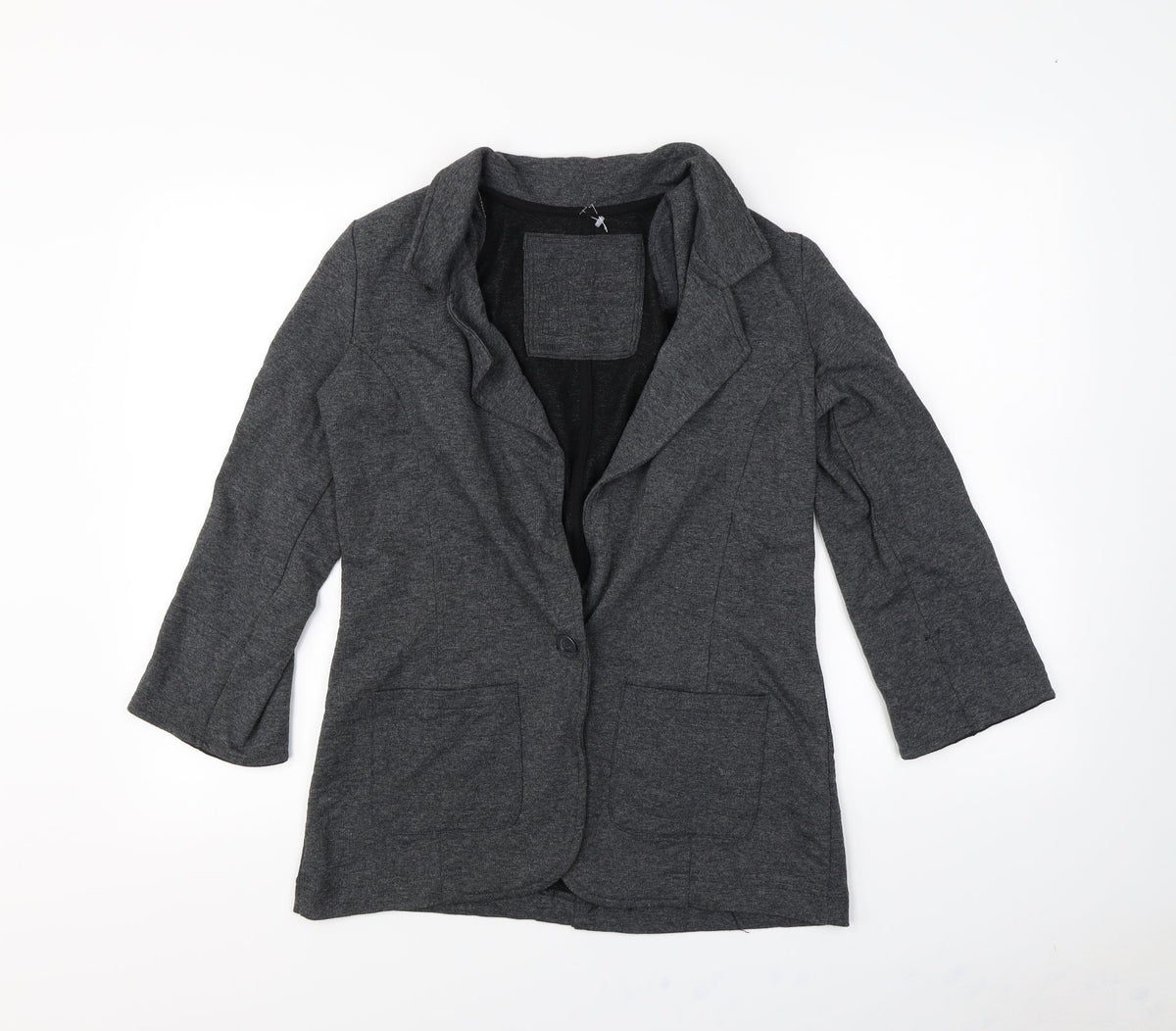 Denim & Co. Womens Grey   Jacket  Size 8  - Shoulder Pads