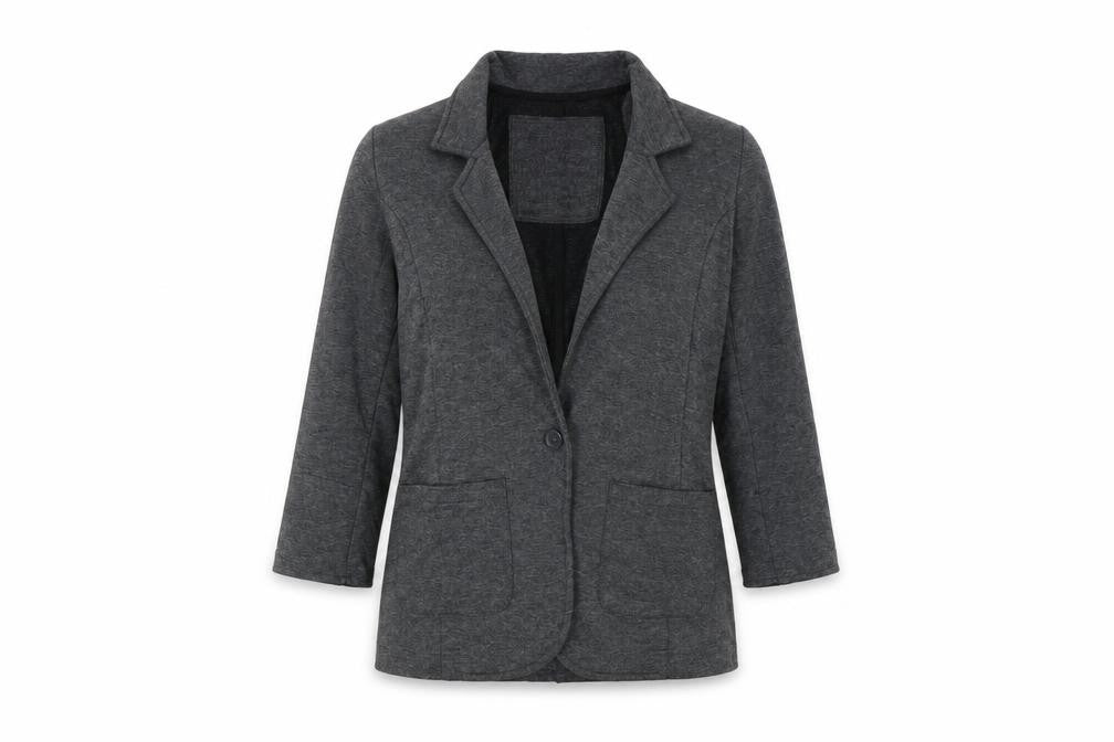 Denim & Co. Womens Grey   Jacket  Size 8  - Shoulder Pads