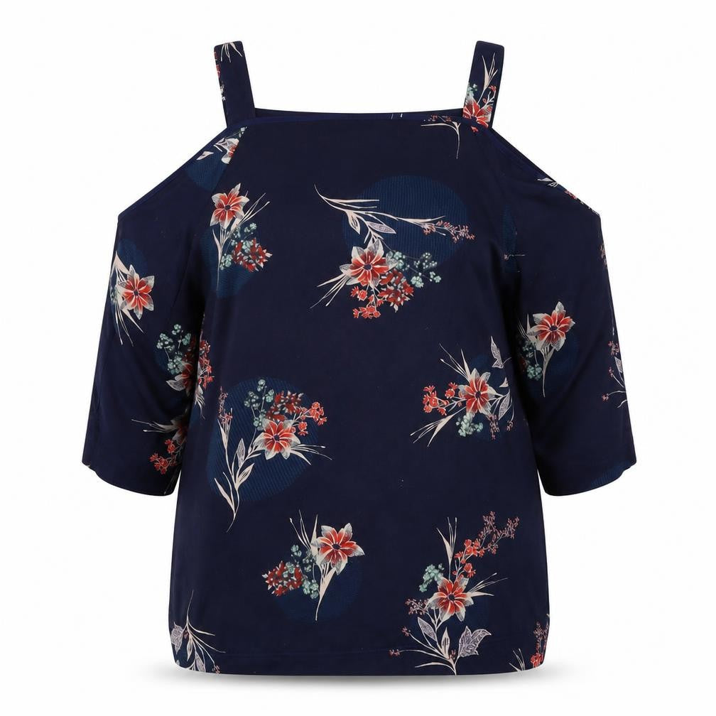 m&S Womens Blue Floral  Basic Blouse Size 14