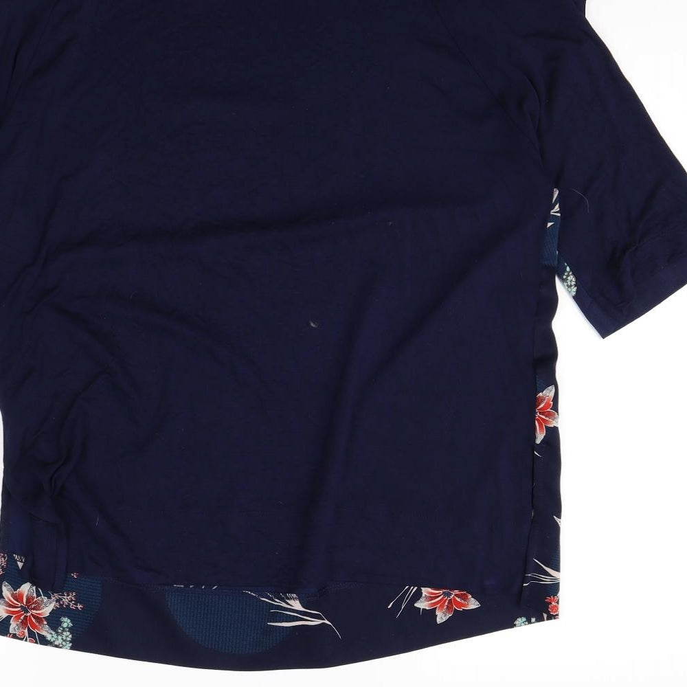 m&S Womens Blue Floral  Basic Blouse Size 14