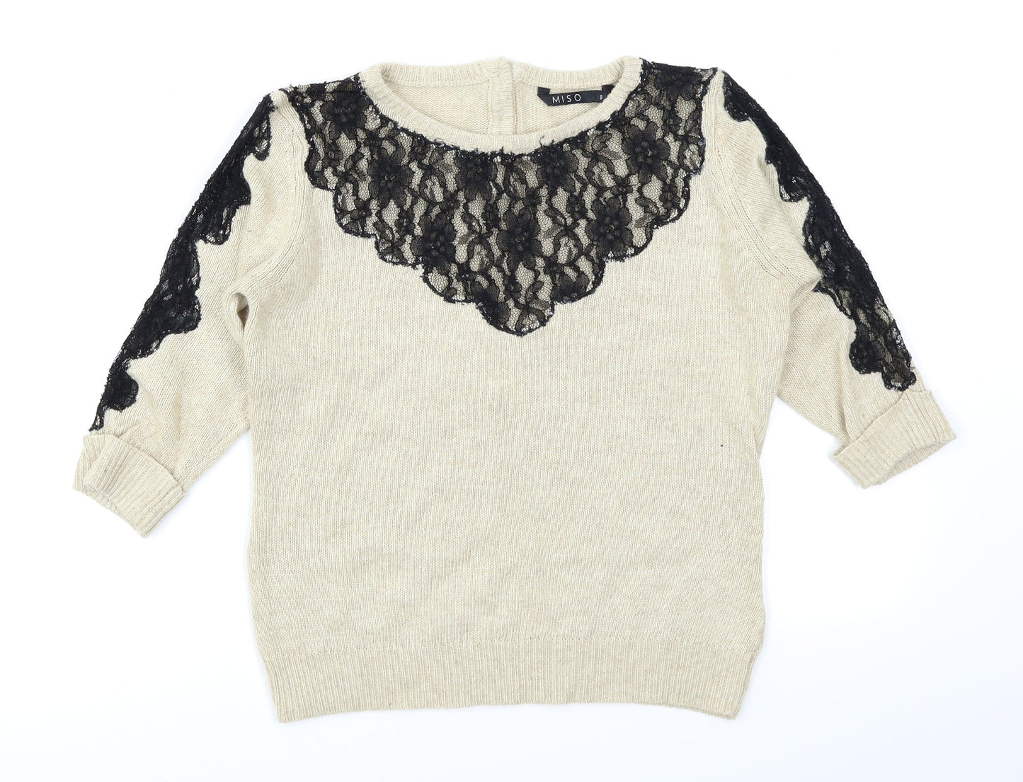 Miso Womens Beige   Pullover Jumper Size 8  - Lace