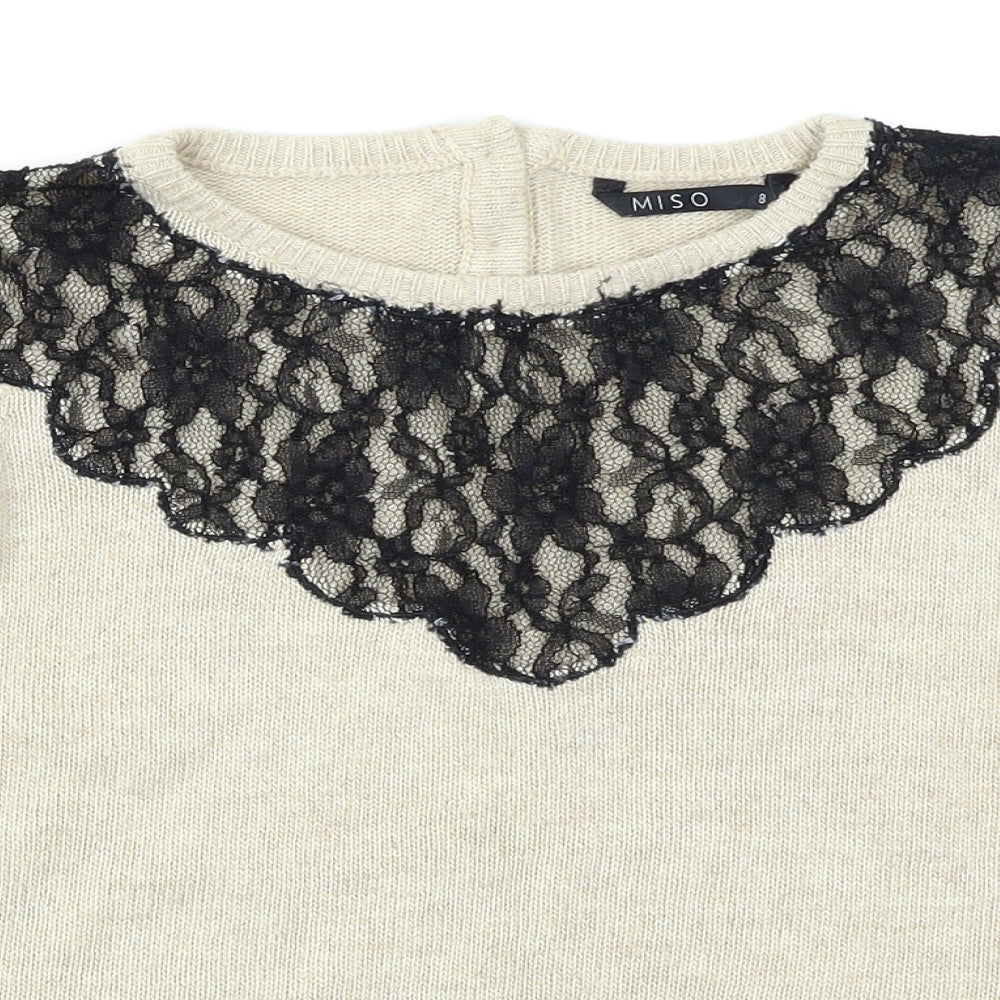 Miso Womens Beige   Pullover Jumper Size 8  - Lace