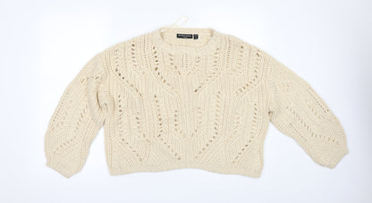 Brave Soul Womens Beige   Pullover Jumper Size M