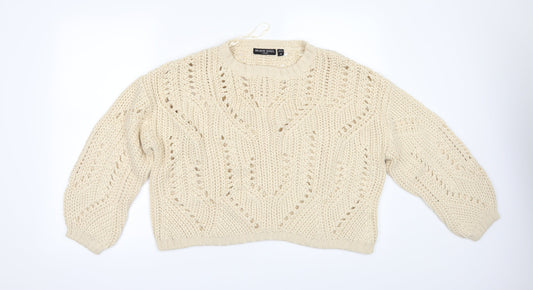 Brave Soul Womens Beige   Pullover Jumper Size M