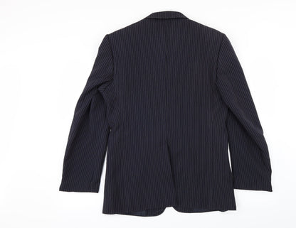 Rex Trueform Mens Blue Striped  Jacket Suit Jacket Size 40