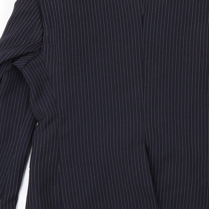 Rex Trueform Mens Blue Striped  Jacket Suit Jacket Size 40
