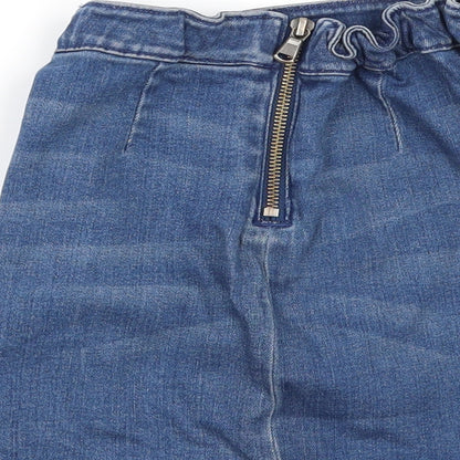Preloved NEXT Girls Blue  Denim Mini Skirt Size 9 Years - Label