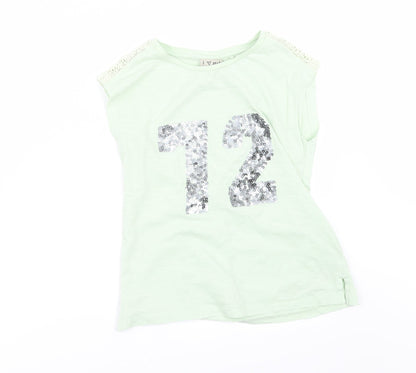 Next Girls Green    T-Shirt Size 7 Years