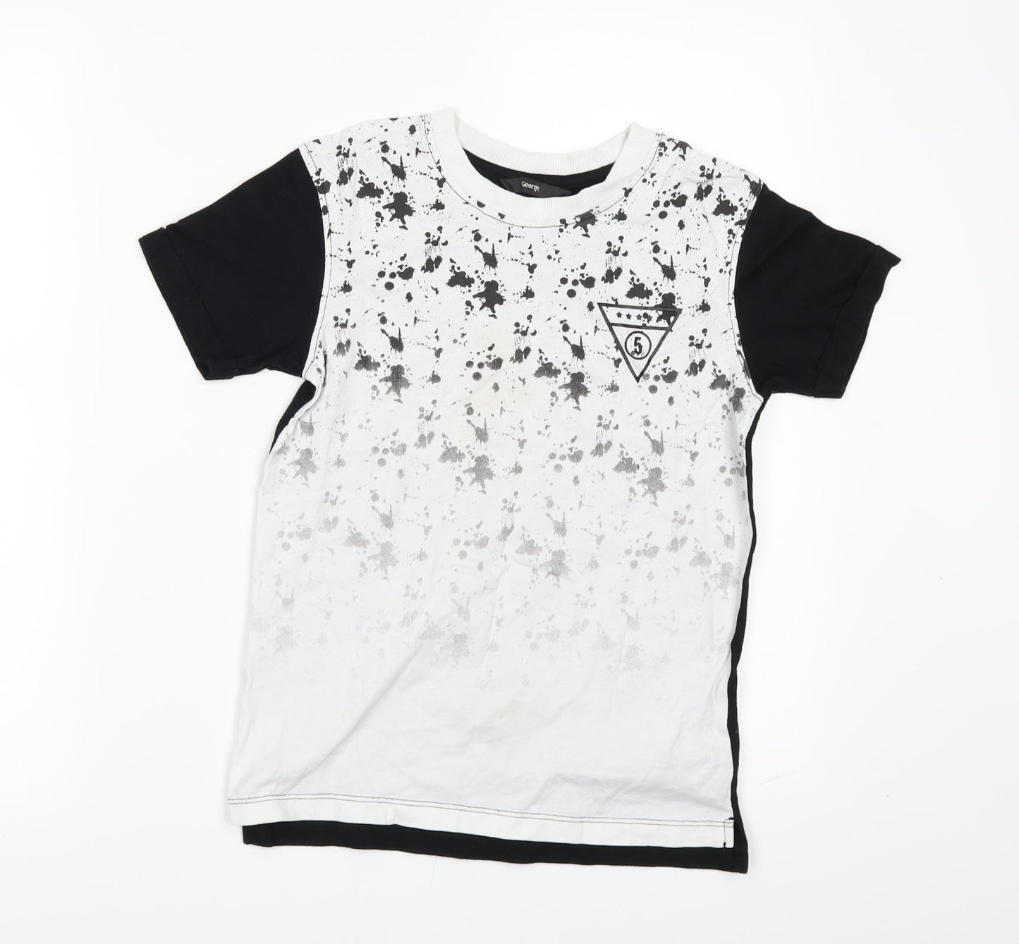 George Girls Black   Basic T-Shirt Size 8-9 Years