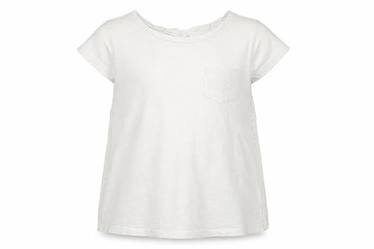 Next Girls White   Basic T-Shirt Size 7 Years  - lace back