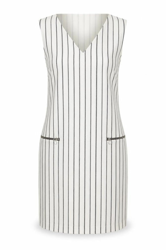 Zara Womens White Striped  Pinafore/Dungaree Dress  Size XS