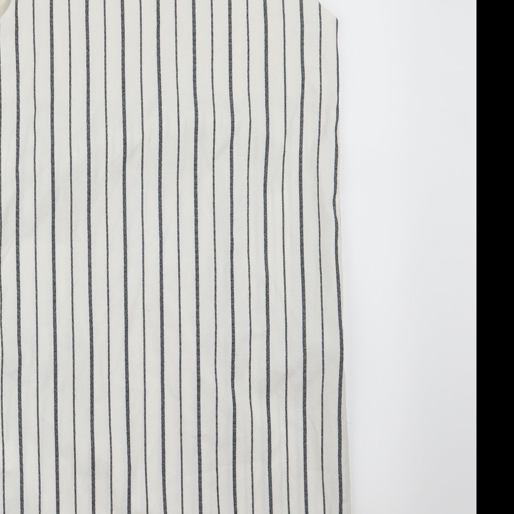 Zara Womens White Striped  Pinafore/Dungaree Dress  Size XS