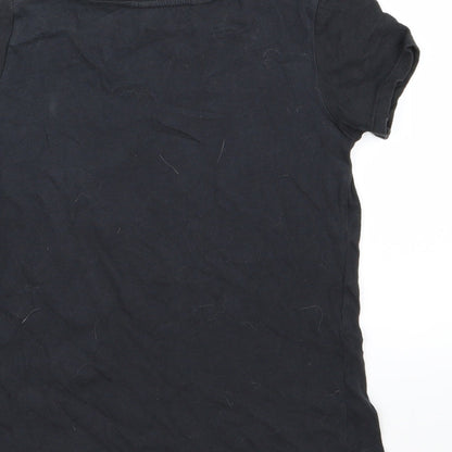 Preloved H&M Girls Black   Basic T-Shirt Size 9-10 Years  - Unicorn - Label